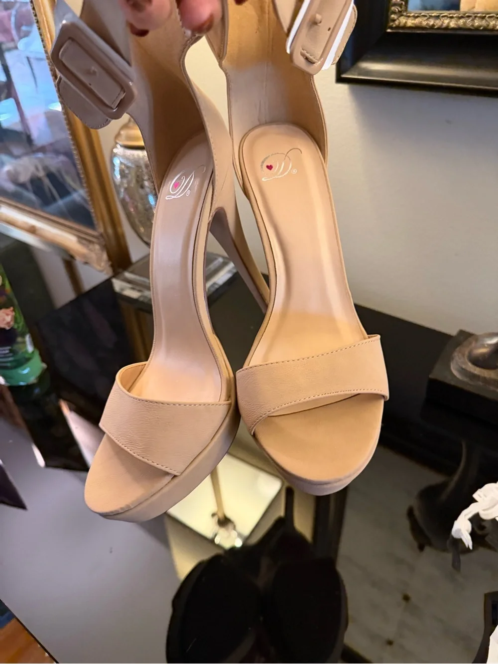 Delicious NWOT Nude Ankle-Strap Stiletto Heels